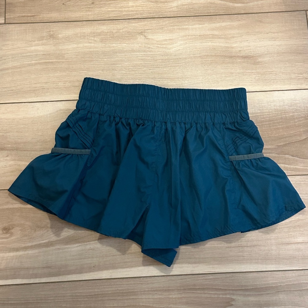 Free People Get Your Flirt On Shorts in Blue Grass